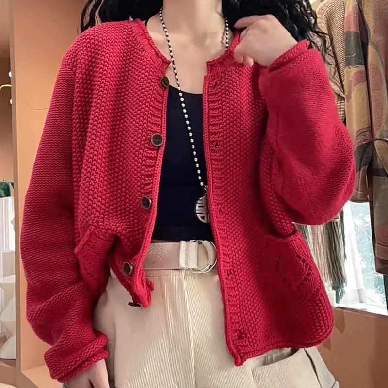Women's Clothing Casual All-match Solid Knit Cardigan Autumn Winter New Fashion Single Breasted Pocket Sweaters Office Lady Tops X260916