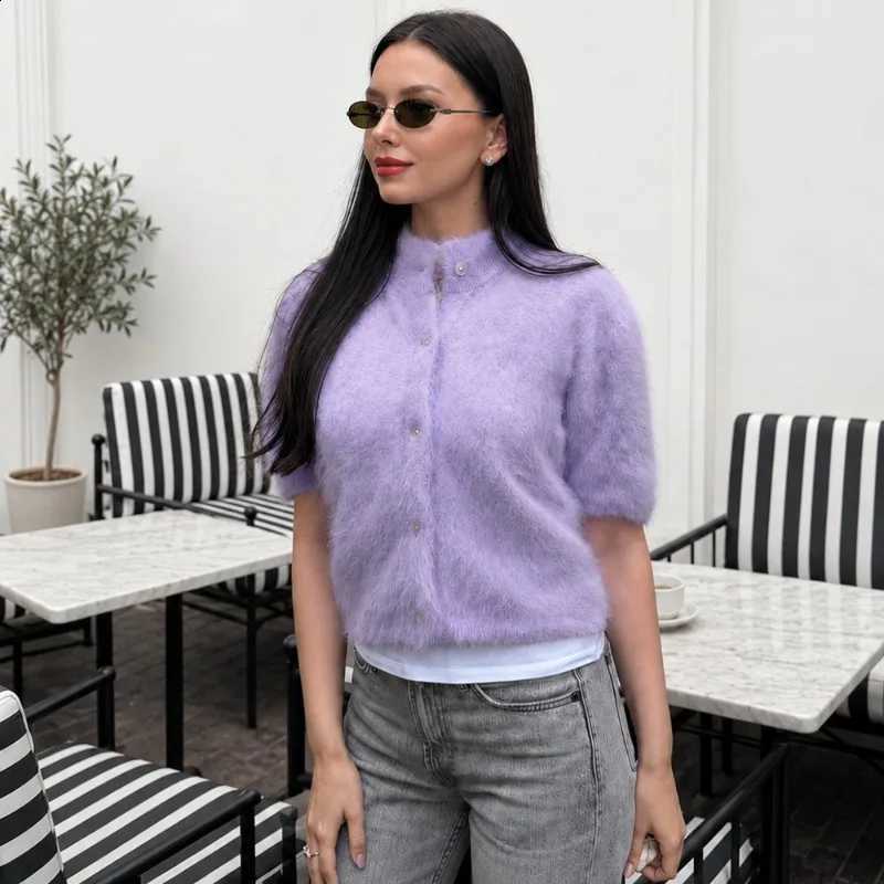 Women's Marled Knit Tuularose Cardigan Round Neck TweedStyle Short Sweater Elegant Autumn Casual Commute Outfits Women Cardigan J260916
