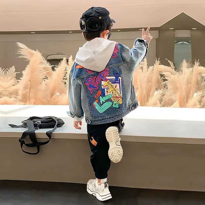 Autumn Kids Spring Coats Denim Jackets for Boys Baby Fashion Child Kids Outwear Jackets Jean 4 5 6 7 8 9 YearT260916