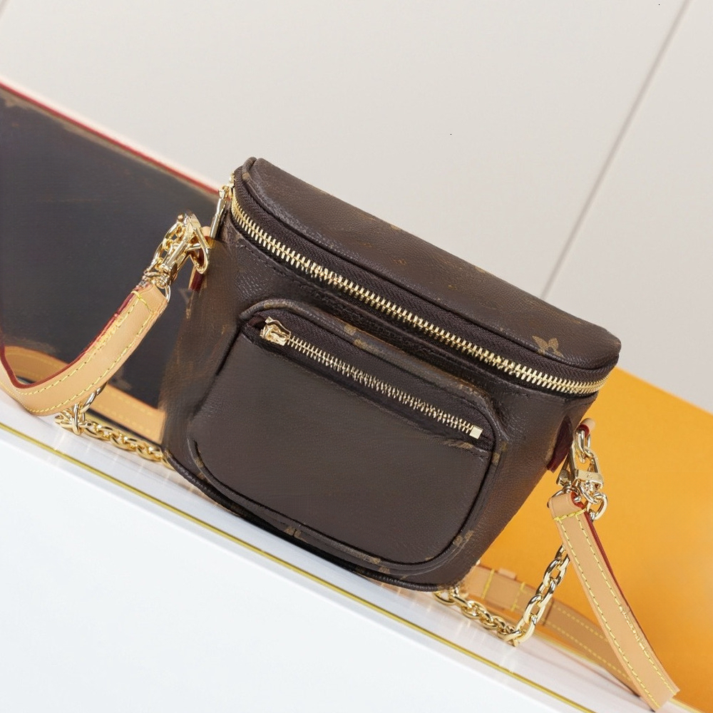 Designer bag Waist Bag With Front Zipper Pocket Classic Monogram Mini Cosmetic Box Bag Women Chain Crossbody Bag Retro Waist Bag With Adjustable Str