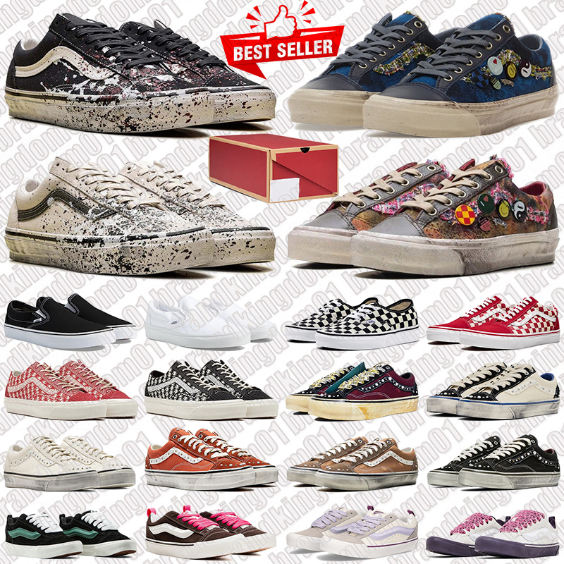 with box van old skools shoes knu designer pearlized sneakers pearl mens trainers women men outdoor sports sneaker runners casual walking jogging fr