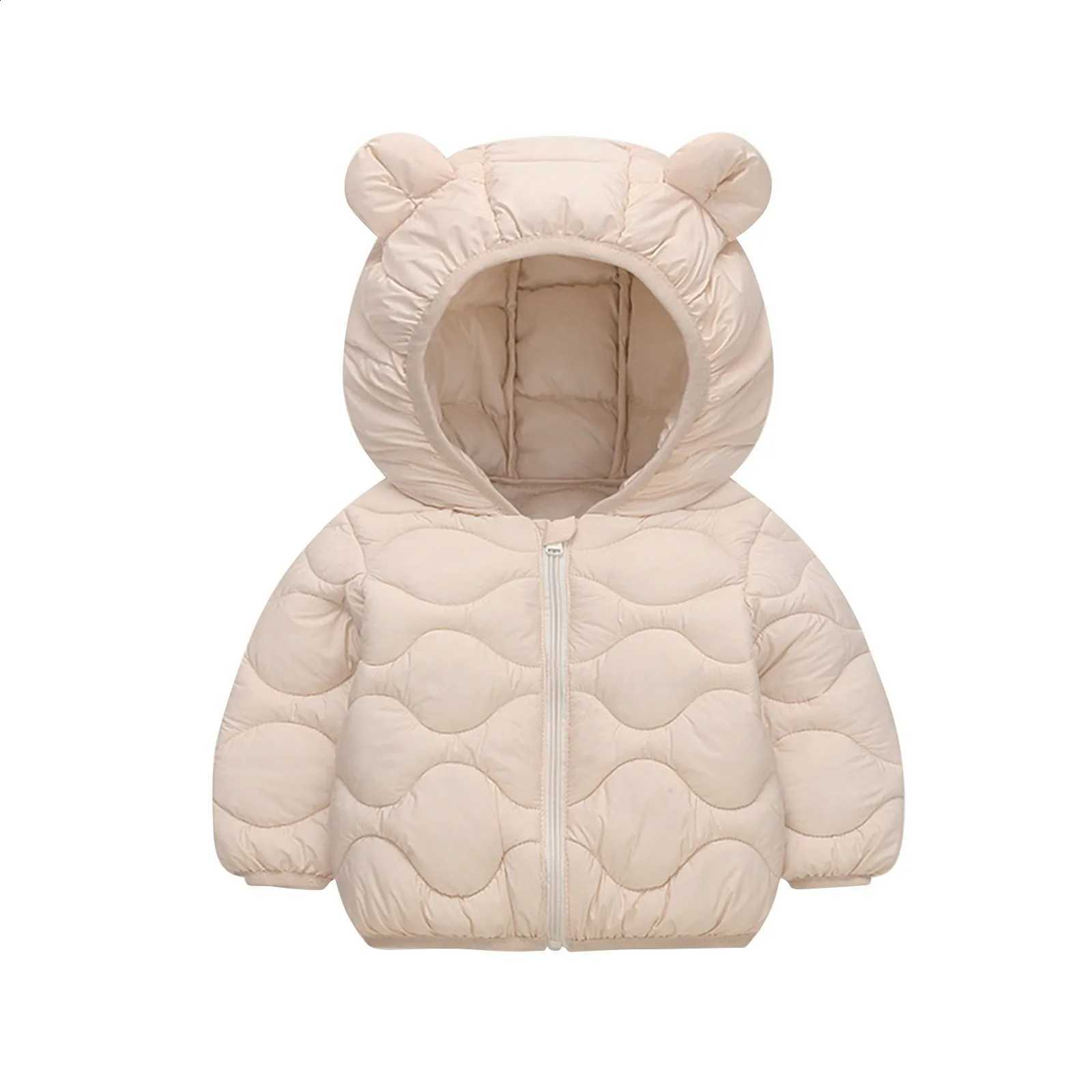 Daily Winter Autumn Baby Fashion Solid Color Thick Hooded Thin Coats For Years Kids Warm Down Cotton Thermo Plume Coat J260917