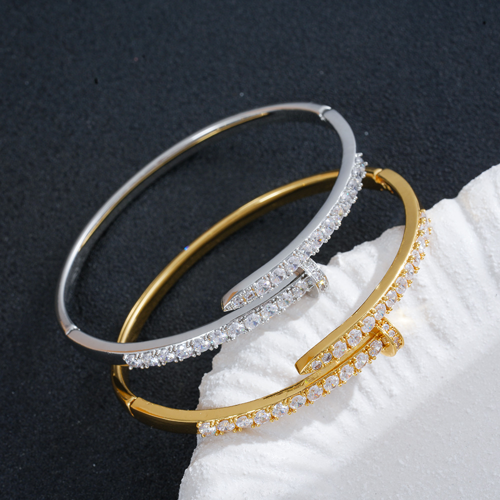 Real gold-plated cubic zirconia square open a unique and versatile piece, 2026 new collection, lightweight luxury bracelet, wholesale