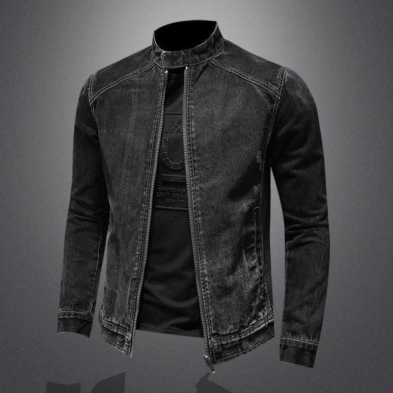 Men Vintage Stand Collar Pilot Coat Denim Bomber Jacket Plus Size 5XL Slim Fit Zipper Jean Outerwear Fashion Mens Biker Jackets y260914