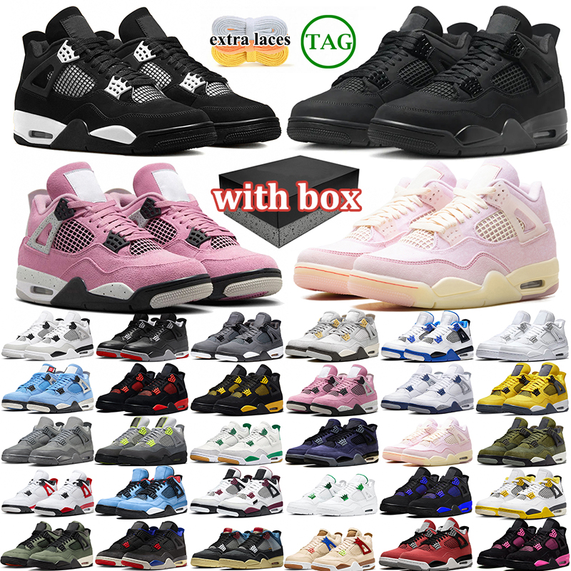 free shipping with box 4 4s men women basketball shoes designer sneakers outdoor comfort sports shoe trainers black cat Fire Red white cement thunde