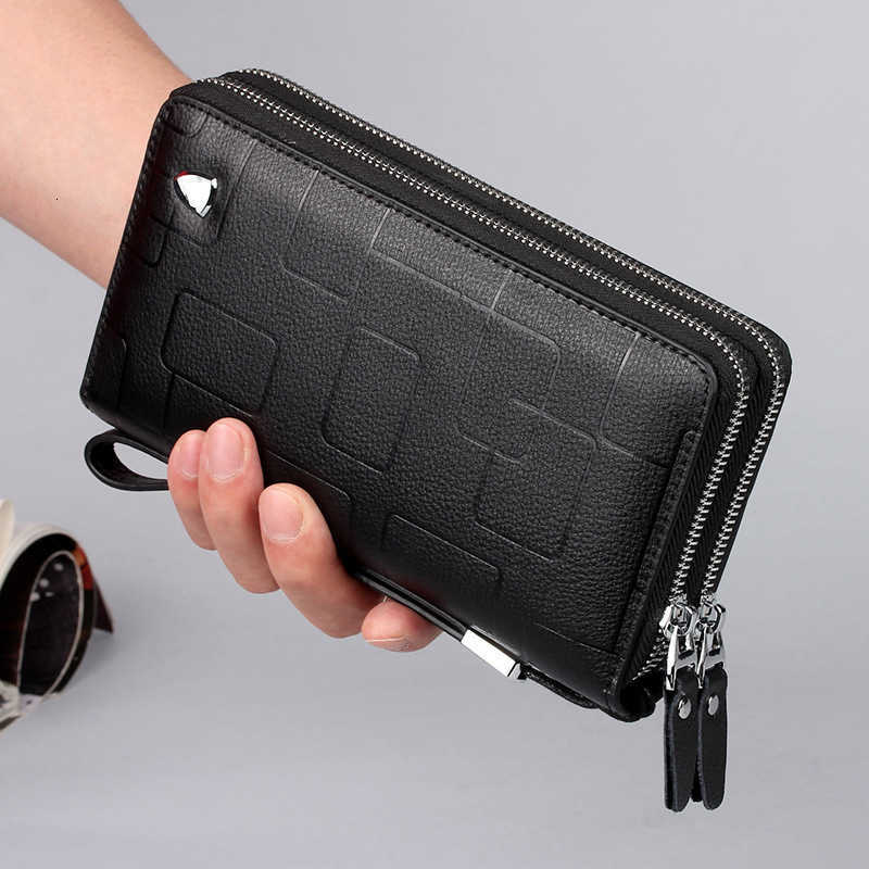 Wallets Genuine Leather for Men 2026 Long Zipper Wristlet Clutch Phone Bag Business Holder Wallet Brand Murse Coin PurseT260917