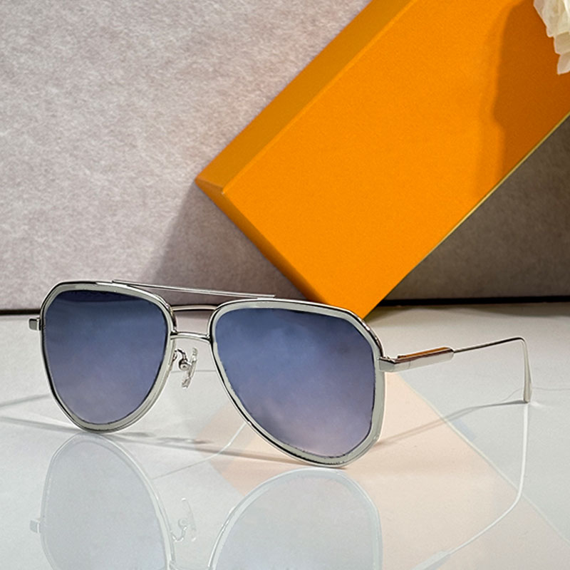 Fashion Pilot Sunglasses with Thin Metal Double Bridge Frame Z1317 Brand Unique Logo Lens Design Gradient Lens Womens Leisure Travel Decoration Mirr