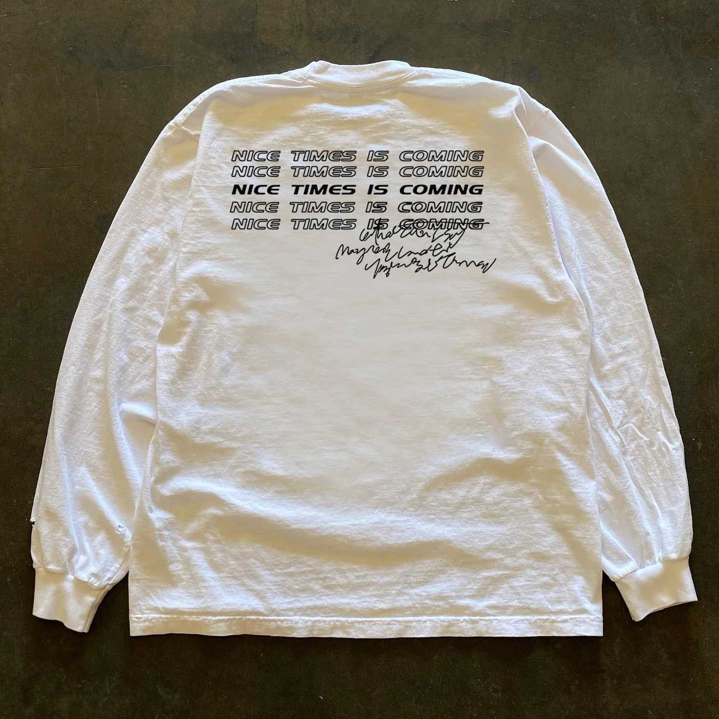 Pure Cotton 300g Heavyweight Long Sleeve T-Shirt Couple Matching Loose Fit Comfortable American Style Melted Smiling Face Design X260916