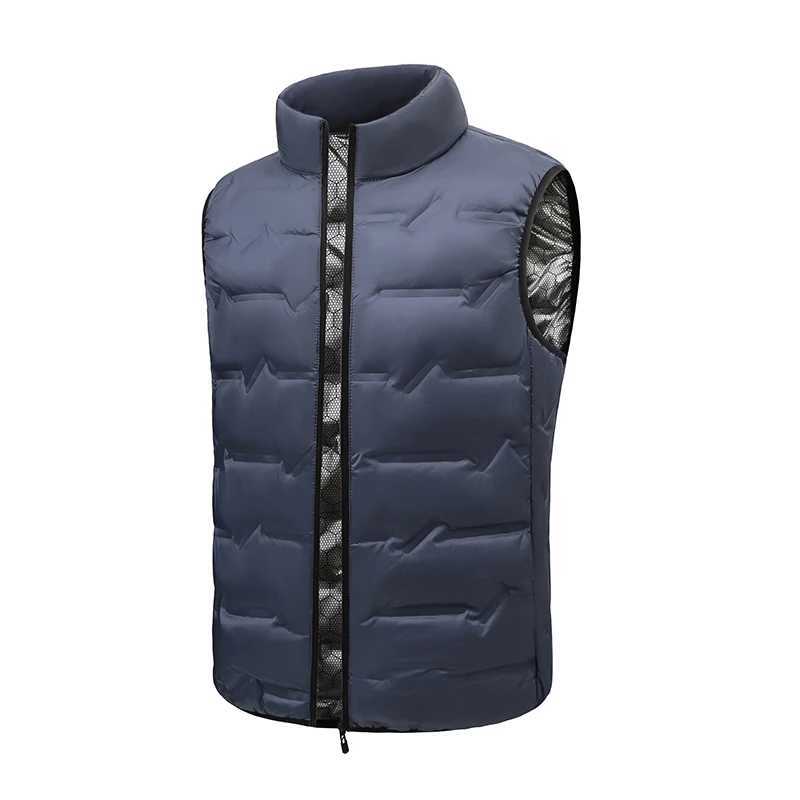 Men New Autumn Winter Down Vest Men Lightweight Stand Collar Inner Liner Waistcoat Men Zipper Warm Cold Proof Casual Outer Wear Q260917