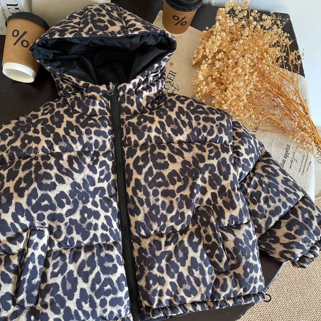 Children Winter Korean Clothes 2026 Boys and Girls Wearing Thickened Hand-stuffed Cotton-padded Clothes Both Sides Leopard Print J260917