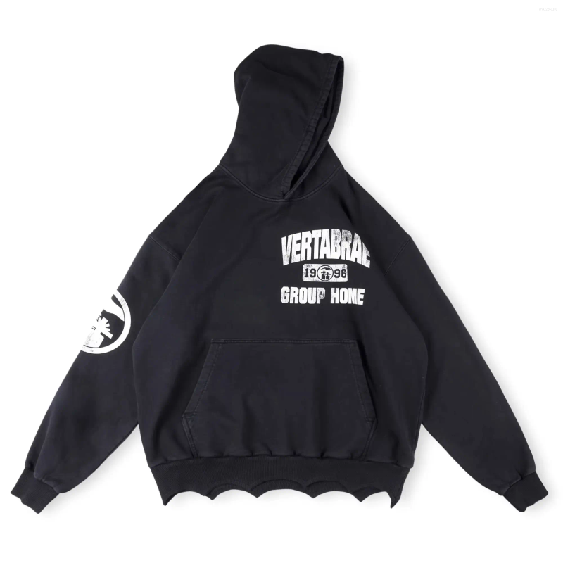 Vertabre Washed Vintage Men's And Women's Loose Fit Digital Letters Classical Era Print Sweatshirt