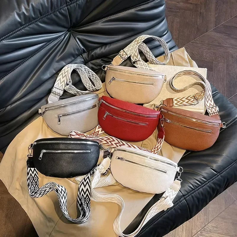 Simple Casual Solid Color PU Sweet Waist Packs Soft Commuting Chest Bag 2026 Selling Stitching Zipper Crossbody Bag 260916