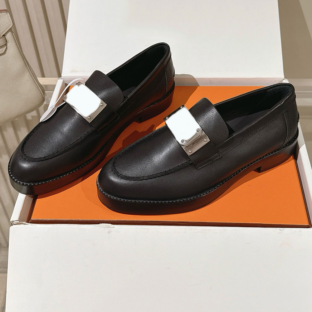 Hot Loafer Womens Designer Loafers Calf Leather Loafer Modern Look Fashione Luxury Loafer Retro Style Comfort Casual Loafers Leather Lining Size 35