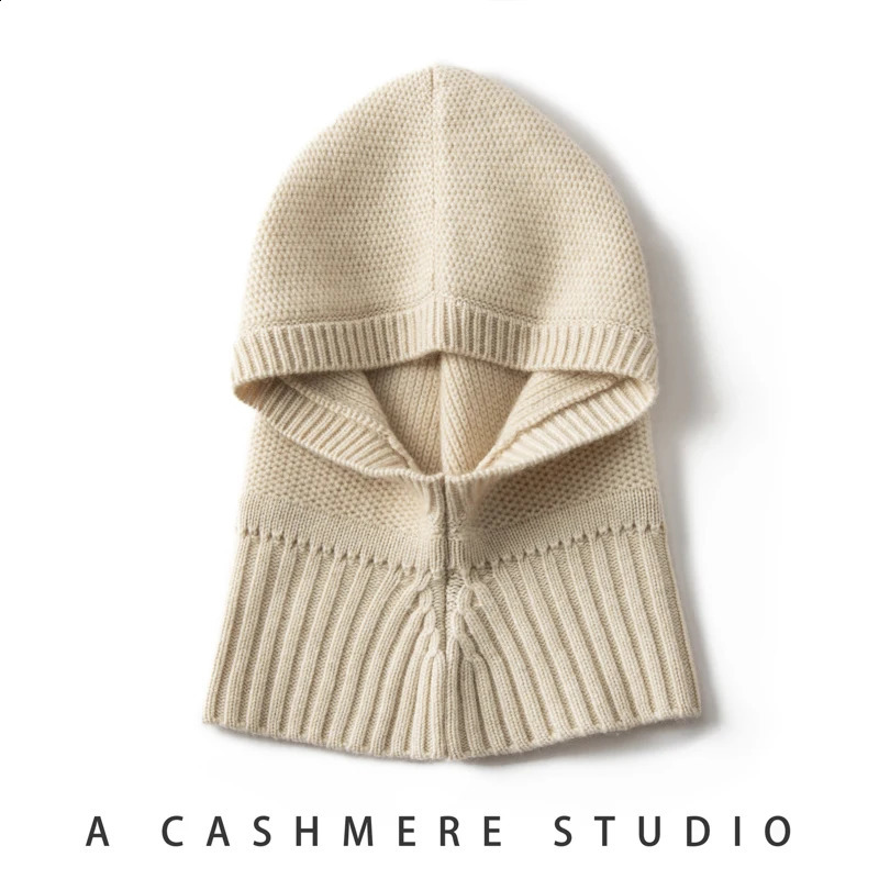 Autumn and Winter Women's Hat 100% Cashmere Knitted Scarf Hats Outdoor Warm Fashion Girl Cap Lady High Quality Neck Sarf 260917