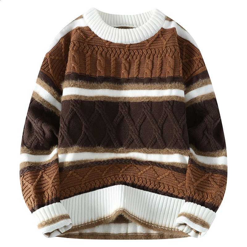 arrival new 2024 korean winter style thicken mens warm sweater men fashion sweaters Men's wool pullovers male full size M-3XLW260917