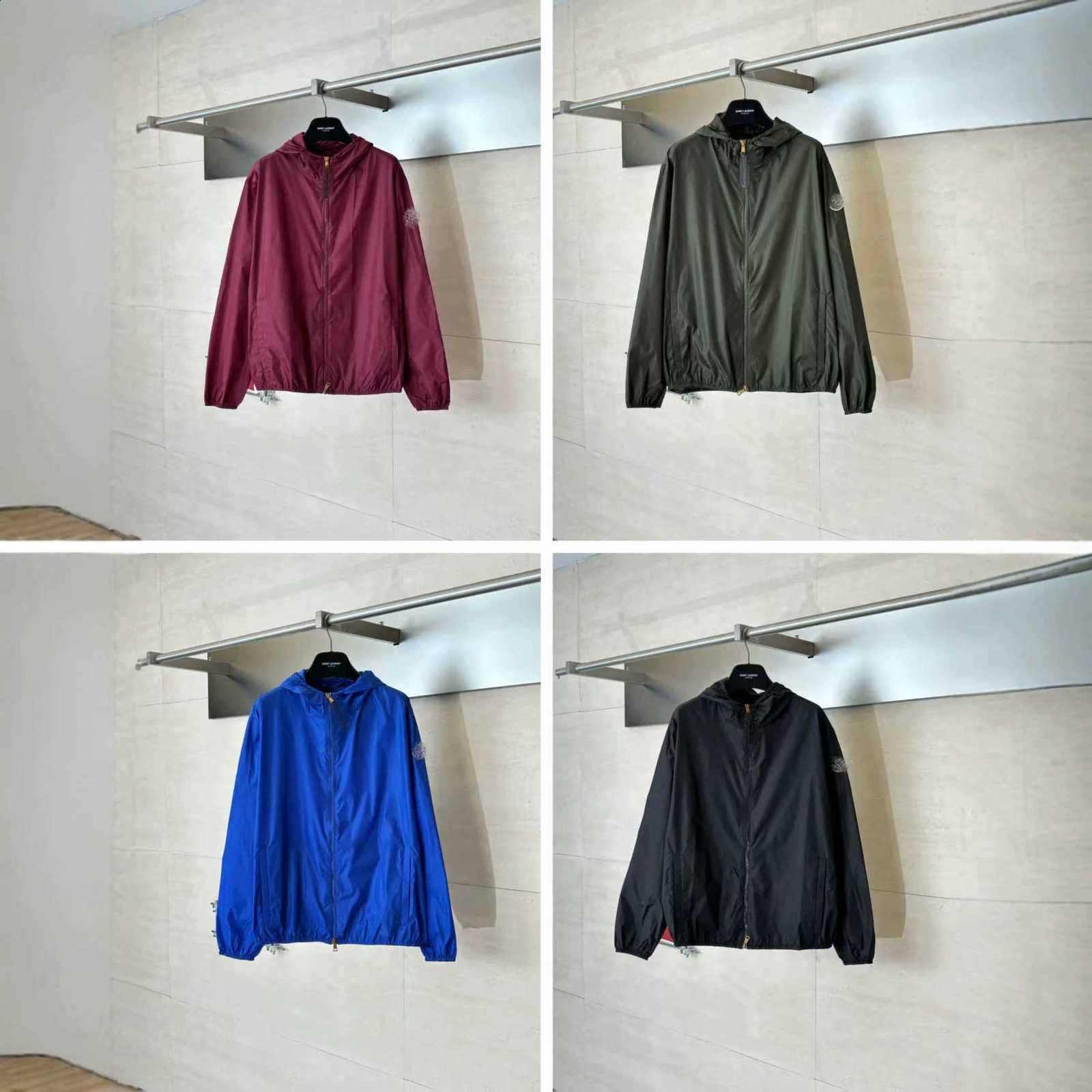 Mengjia high-quality classic logo patch hooded lightweight windproof jacket in four colors C260917
