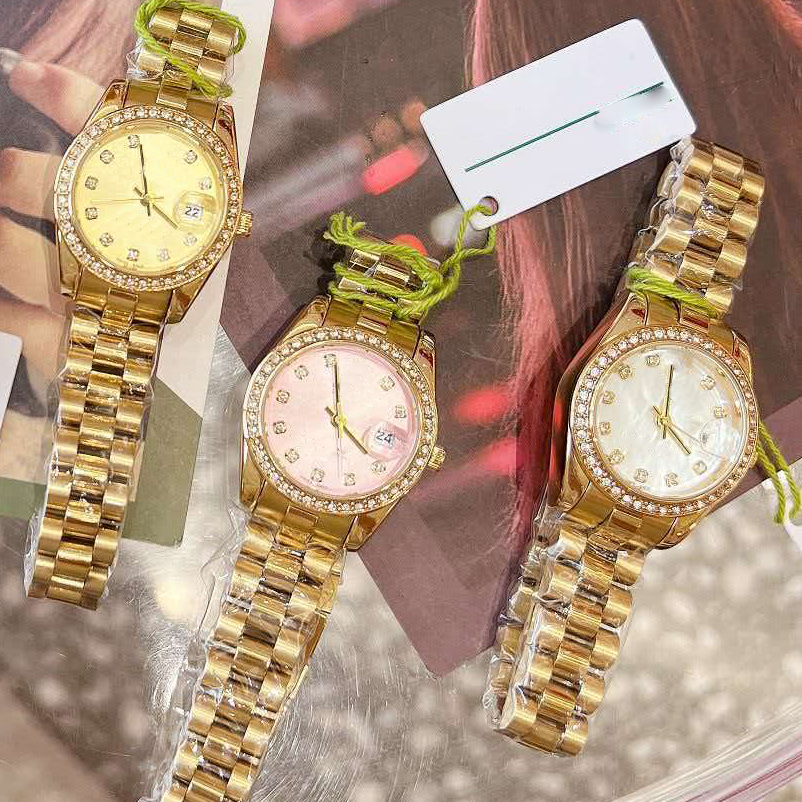 luxury 28mm quartz Rhinestone diamond classic designer watch women watch Designer wristwatches Stainless Steel band for womens Christmas Valenti