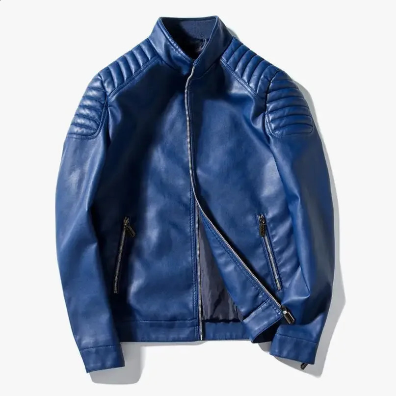 Trendy Men Slim Moto Leather Jackets Coats Fashion Man Spring Autumn PU Male Solid Casual Thin 260917