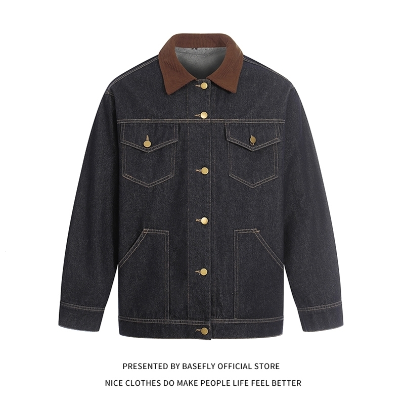 Spring Autumn Quality Simple Pocket Old School Men Denim Jackets Unisex Women Jean Coats Casual Retro Vintage Student y260907