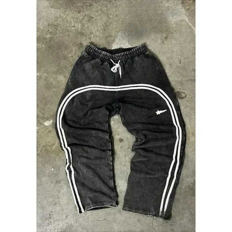 Korean Strt Fashion Simple Striped Straight Casual Pants Men and Women Retro Strtwear Hip-hop Couple Loose Y2K Sweatpants Q260917
