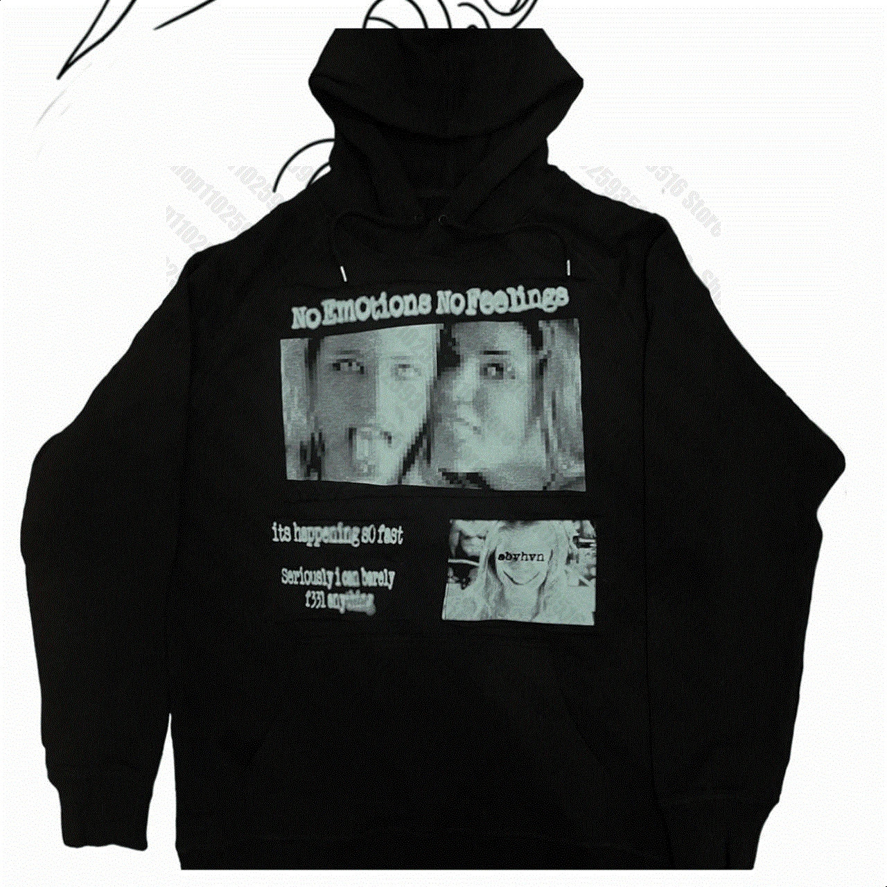 High street punk printed graphs retro street zipper oversized hoodie mens y2k rock personality loose sports hoodie couple tops 260916