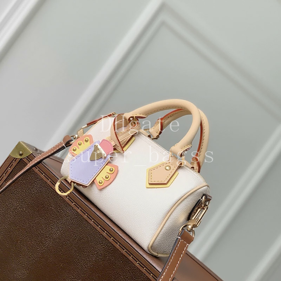 Nano Speedyy Handbag 16CM Luxury Mini Designer Bag Shoulder Crossbody Bag Master Quality Monogram Dune coated canvas Evening Bag With Gift Box LS01H
