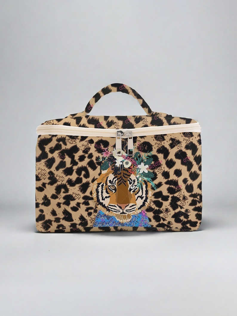 printed 1pcTigerpattern portable travel cosmetics large capacity travel storage bag cute and fashionable makeup bagT260917