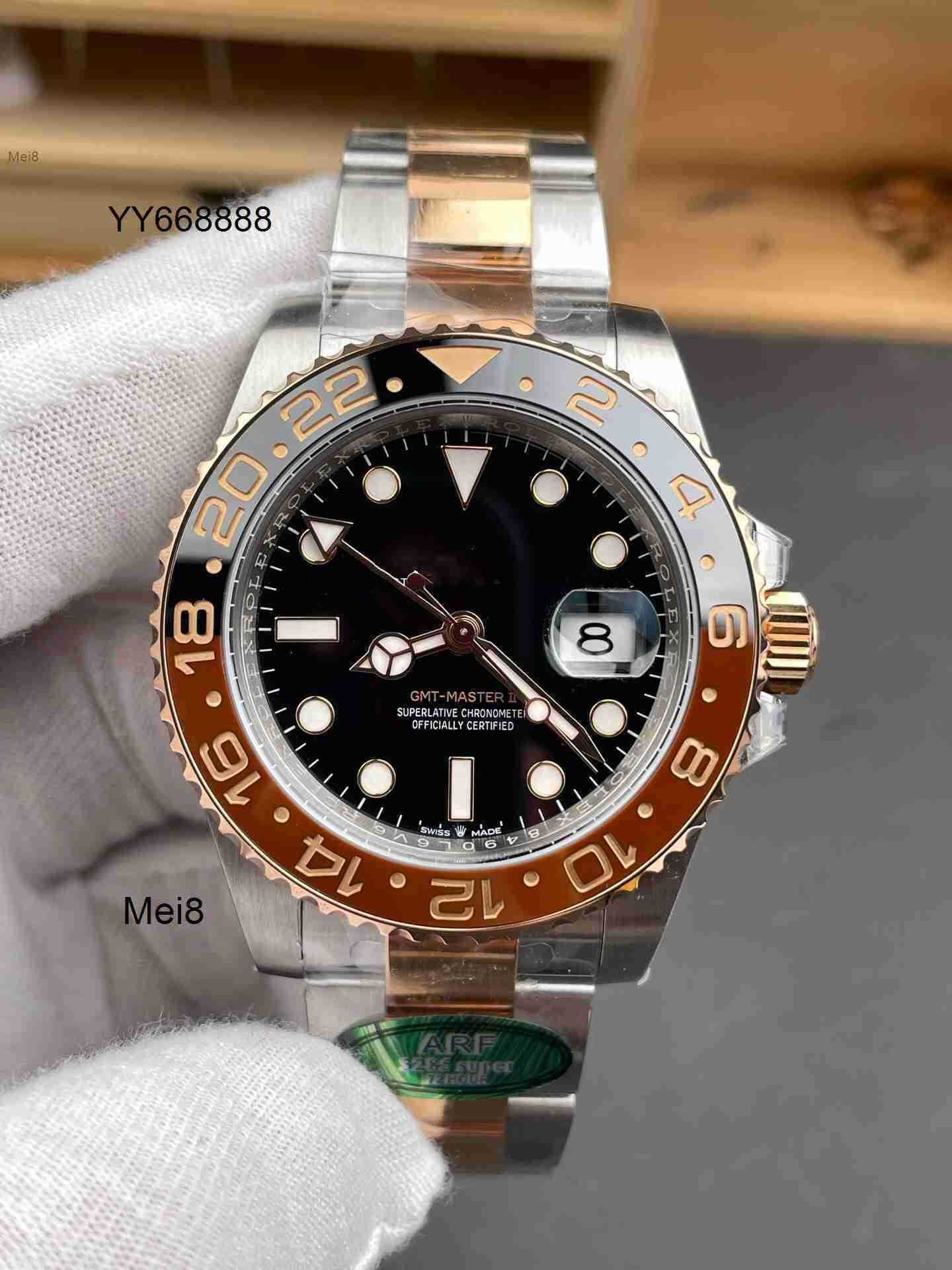Mens watches high quality ARFFactory Rle Automatic Mechanical Watch Fully 40mm GMT all-in-one 3285 movement sapphire glass mirror 904L steel case st