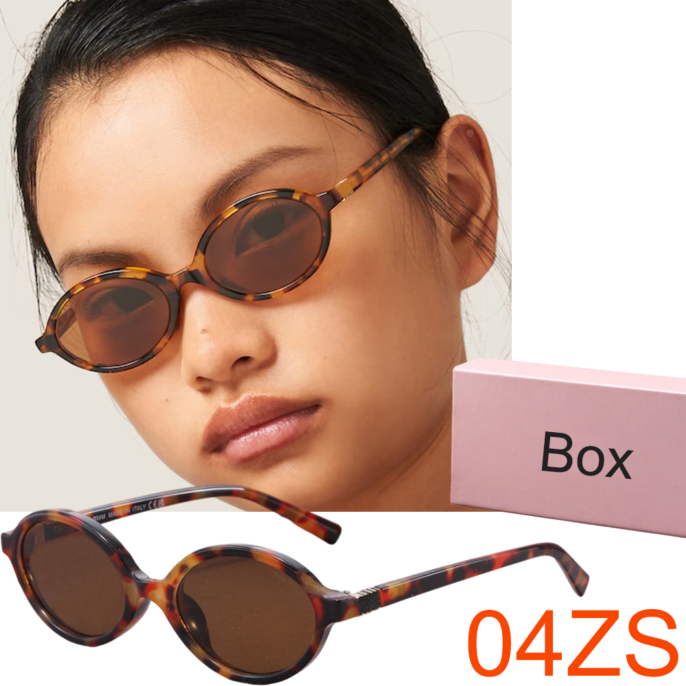 Designer Sunglasses Women Men 04ZS Regard Retro Oval Sun Glasses Thin Tortoise Acetate Eyewear Y2K Vintage Shades Pink Whole