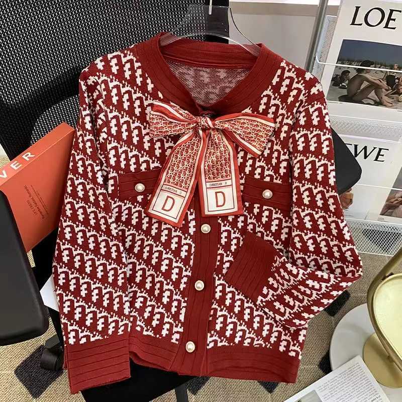 Sweater Spring Jacket Autumn 2025 New Women's Design Fashion Knitted Cardigan Coat Red Pink Black Grey Knitwear Tops Female J260916