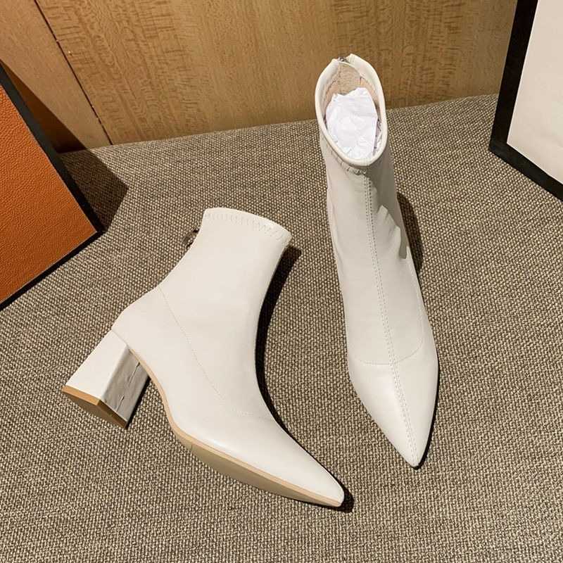Women Side Zipper 2025 Comfortable Mid Heel Ankle Boots fa1 Warm Winter Shoes Black Red White Women Boots D260917