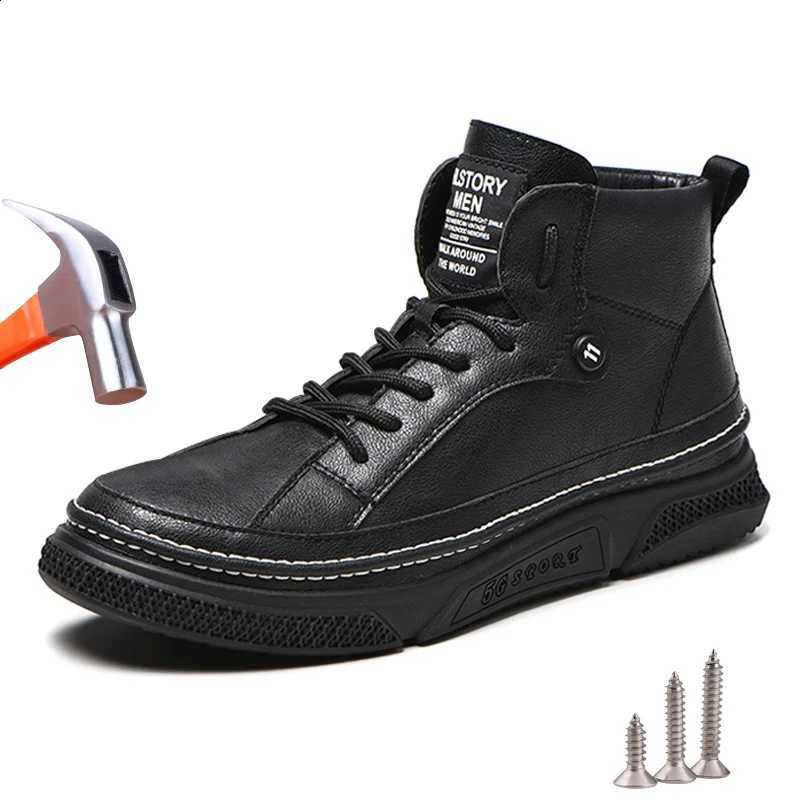 Winter Men's Safety Shoes Steel Toe Breathable Ankle Boots Work Sneakers Women Anti-smash Work Protective Steel Toe Shoes 2022 Q260916