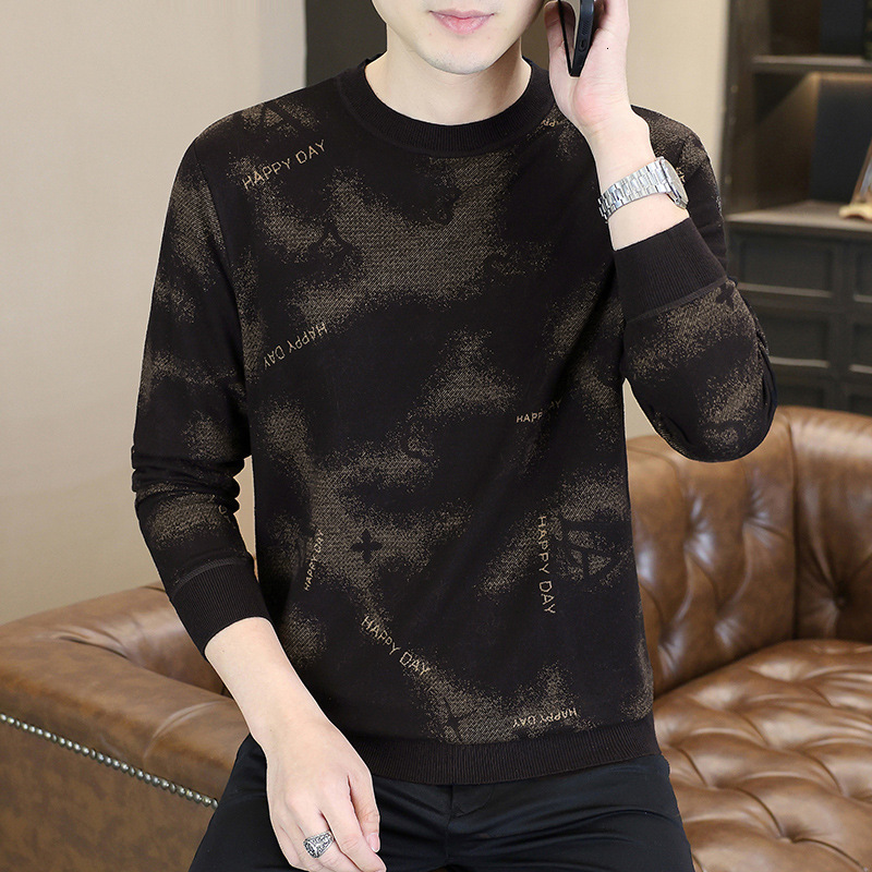 Fashion Daily Luxury Clothing 2026 European Style Winter High-End Designer Jacquard Casual Base Layer Sweater Men's Knit Inner