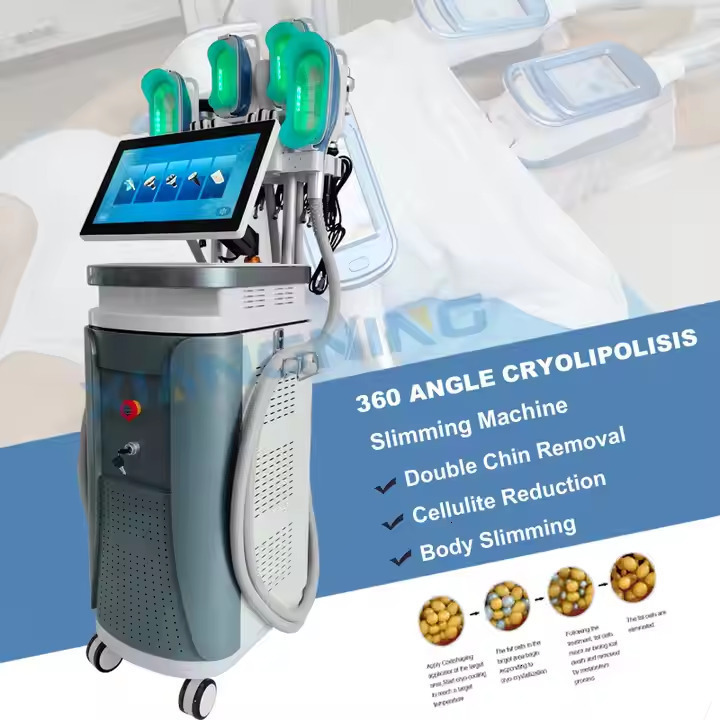 Cryotherapy Multifunction Cryolipolysis Slimming Machine Cool Fat Sculpting 360 Degree 5 Cryo Probes Lipolysis Laser 40K Vacuum Cavitatione Body Fac