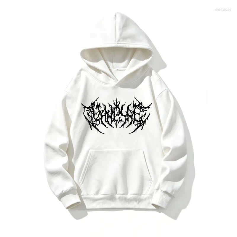 Gothic Punk Style Printed Men's Sportswear Autumn And Winter Street Fashion Long Sleeved Pullover
