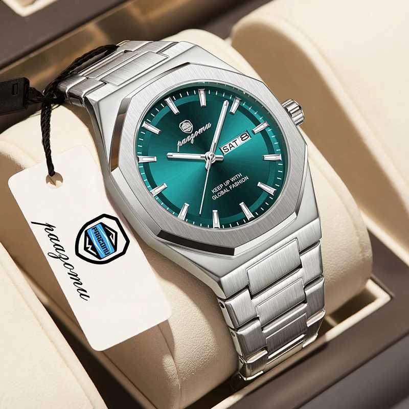 PAAZOMU Ultra Fashion Brand Watches For Men Stainless Steel Watches Luminous Top Luxury Waterproof Quartz Men's Watches RelojT260916
