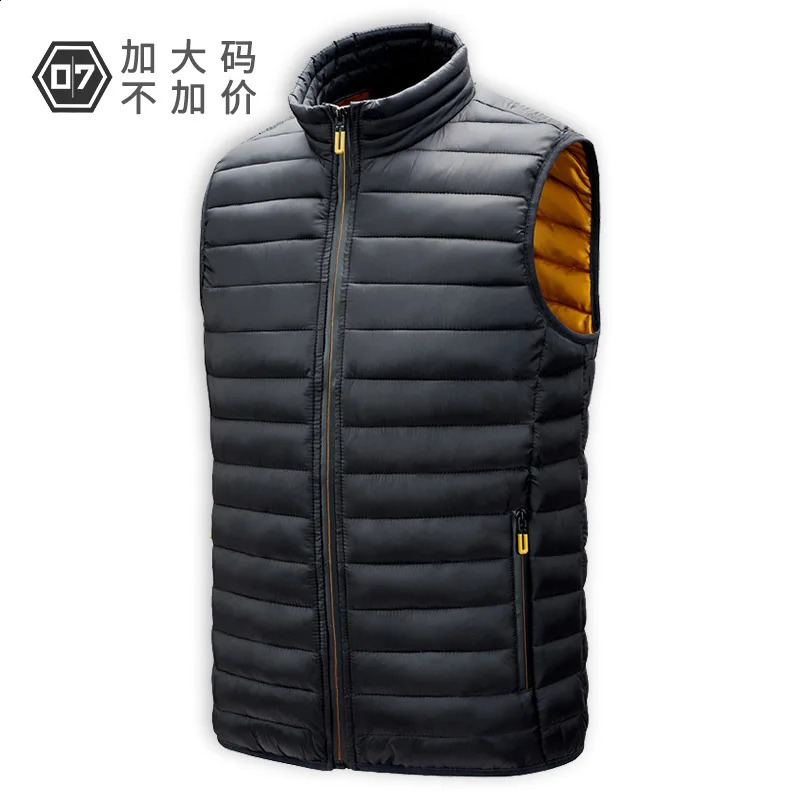 Autumn Men Stand Collar Down Sleeveless Jackets Winter Men's Padded Vests Men Stand Collar Windbreaker Fashion Waistcoats 6XL 260916