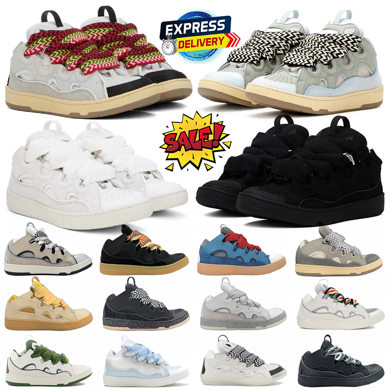 Designer shoes sneakers for men women lanvissneakers Black ivory black leather nappa leather mens trainers runners chaussure luxury platform shoe si