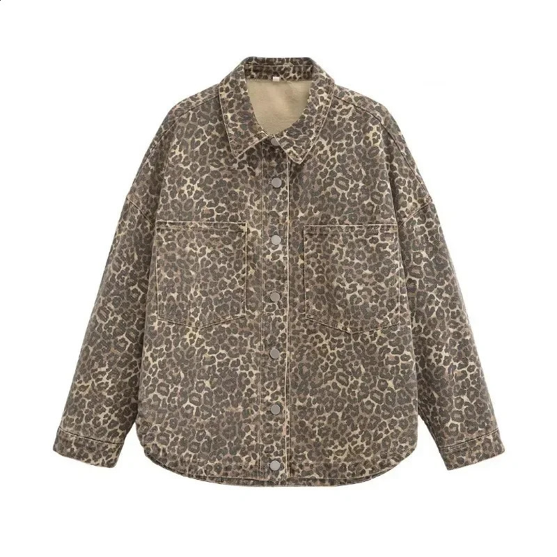 Lady Jackets Women's Autumn Coat Leopard Print Blouses Jacket In Coats Y2k Vintage Top American Vintage Urban Coats 260917