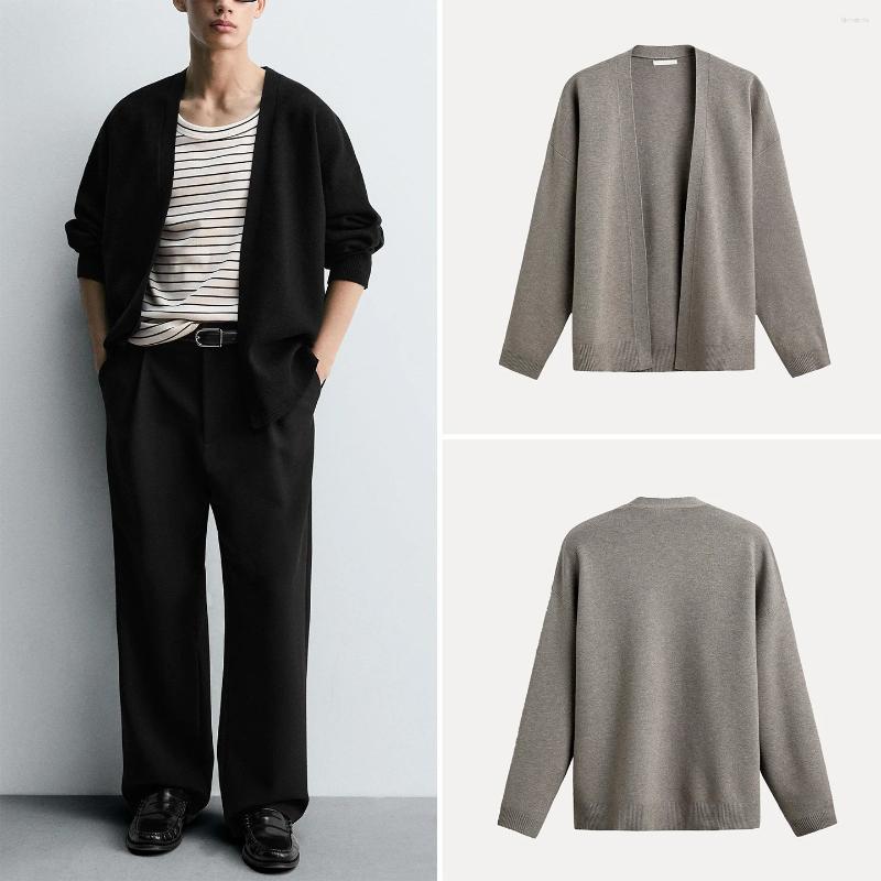 Men's Sweaters Casual Knit Cardigan Autumn 2026 Commute Style Open Front Long Sleeve Breathable Fashionable Leisure All-Match ZADATA