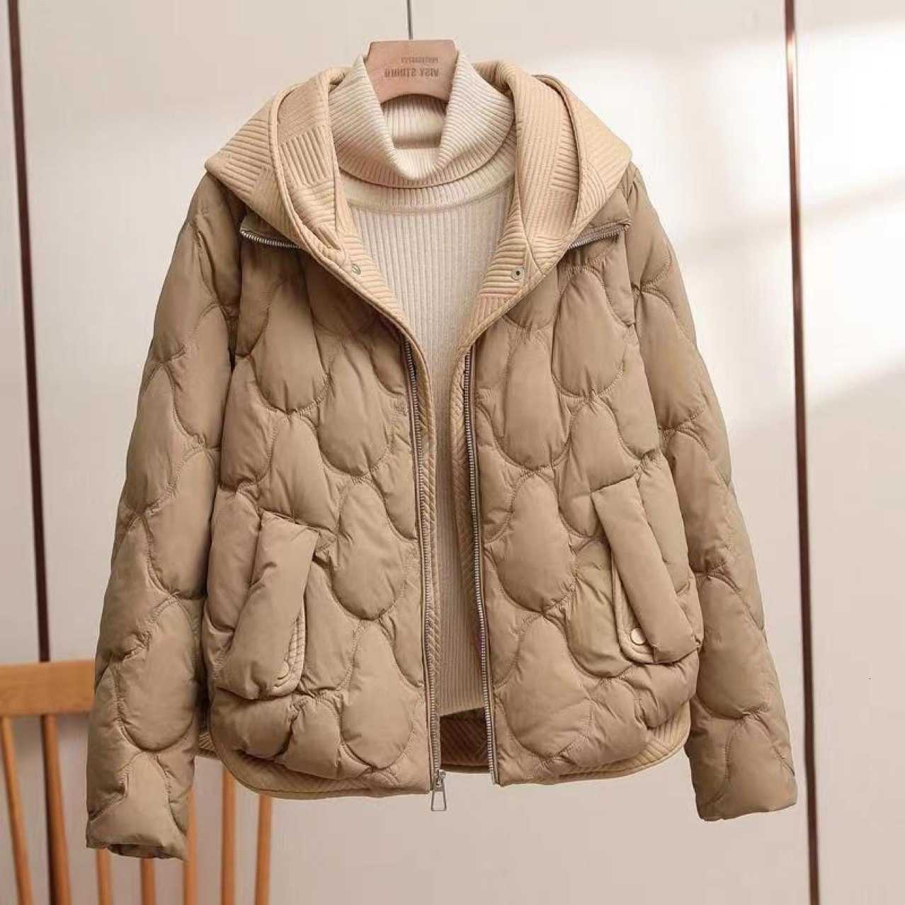 In 2026 Wimter Fashion New Warm Parkas Coat Outerwear Women Clothing Fake Two-piece Cotton Padded Quilted Winter Jacket Female H260917
