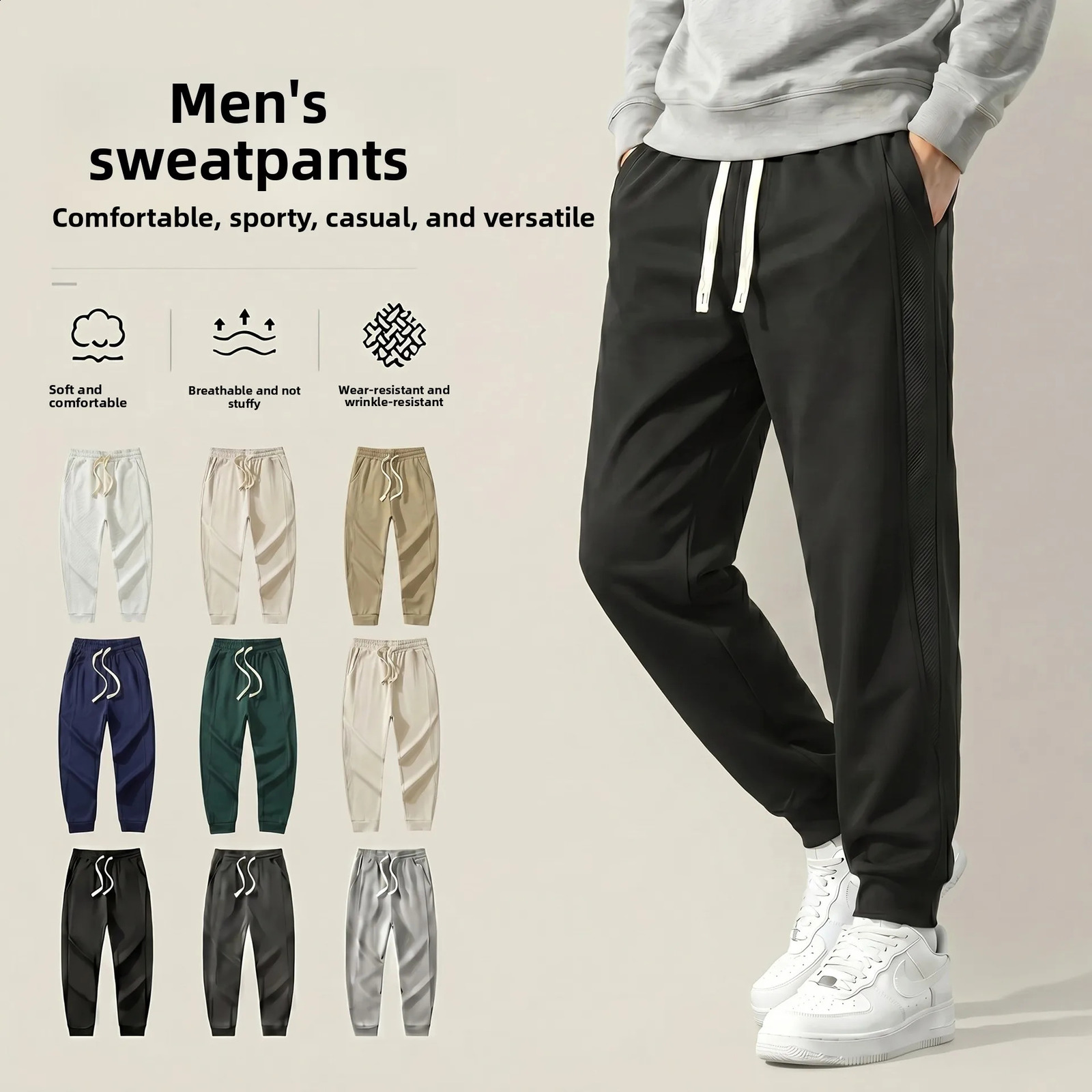 2026 Autumn Winter Trendy Mens Washed Sweatpants Retro Unisex Loose cotton Solid Joggers Pants Streetwears 260916