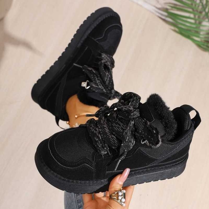 2026 Winter New Style Lace-up Anti-slip Warm Cotton Shoes for Slimming - Snow Boots D260917