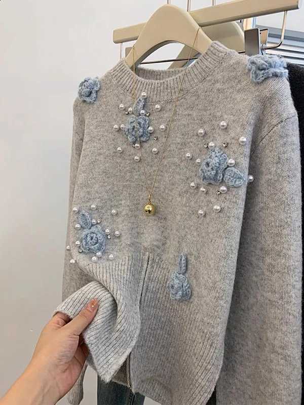 round Neck Knitted Women's Sweater Thickened Soft Lazy Style Spring Autumn New Arrival Fashionable Casual Comfortable Top J260916