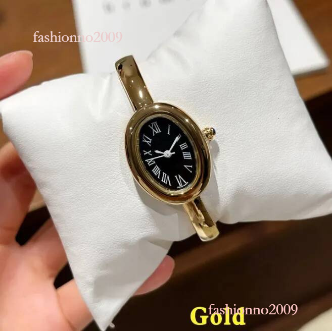 Unique Bathtub Cartixx Watch Vintage Designer Womens Gold Plated Oval Car Tierness Watches High Quality Classic Cartiierness Wristwatch Wedding Mont