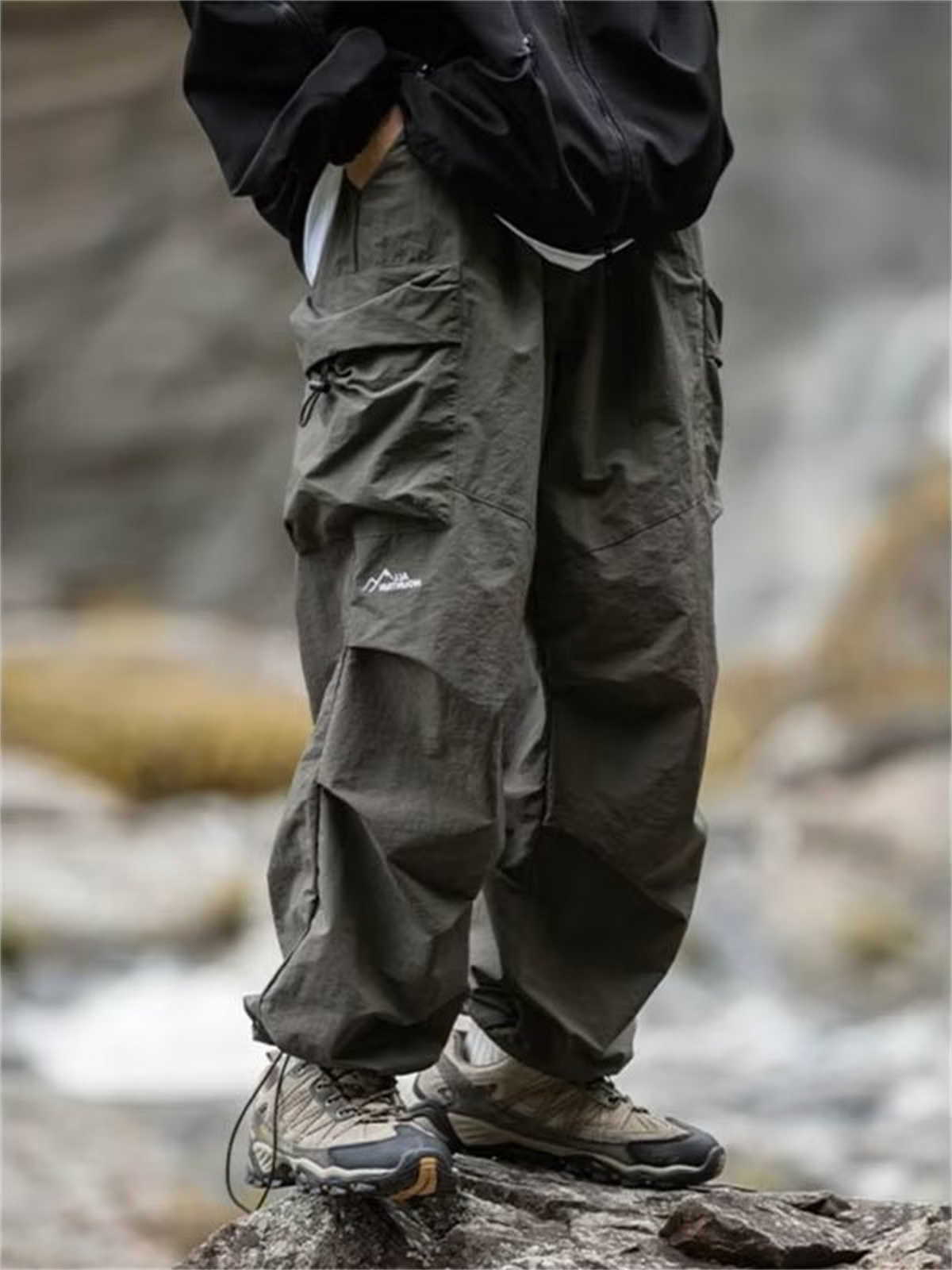Spring and Men's Autumn New Waterproof Hip Hop Mountaineering Pants Casual Harajuku Work Pants Black Cargo Outwear PantsT260917