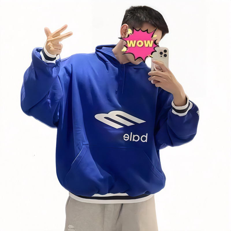 High Mens Balhoodies Plus hoodies Round neck polar style summer wear with street pure cotton embroidered hoody and printed sweater