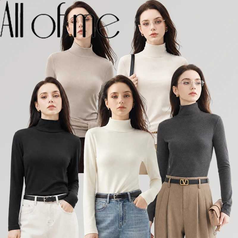 1Pcs Winter Warm Long Sleeve Shirt Lady Half High Collar Thermal Top Soft Skin-friendly Slim Fit Tee Casual Ladies Underwear H260916