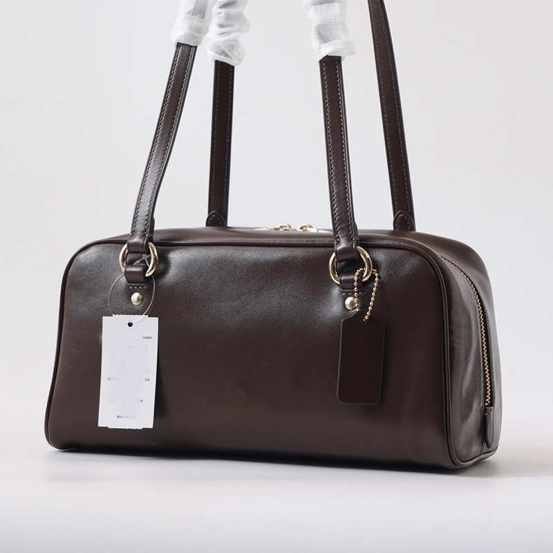 Luxury designer womens vintage Boston bag CFP00 SYDNEY30 Sydney Bowling Shoulder Bag Fashion women and minimalist cowhide underarm bag