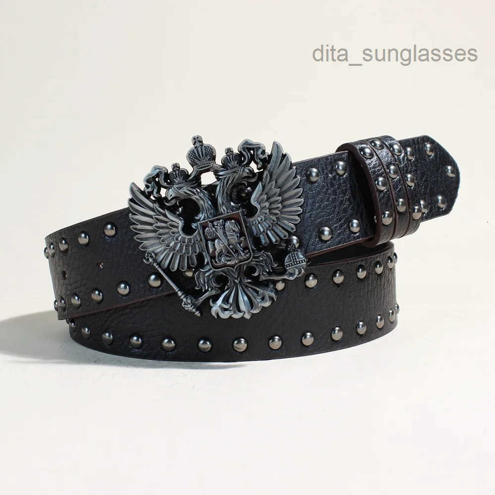 Black Punk Style PU Leather Belt with Metal Studs Unisex Gothic Fashion Accessory 260302